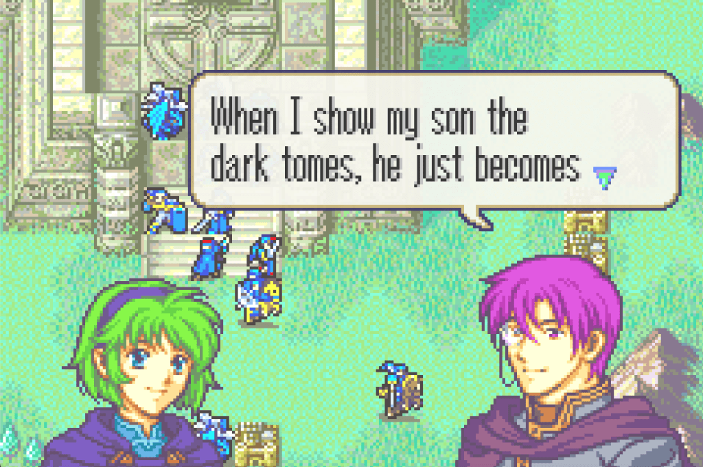 Canas saying, "When I show my SON the dark tomes, he just becomes"
