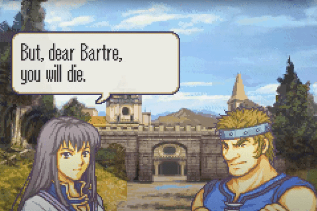 Karla saying, "But, dear Bartre, you will die."