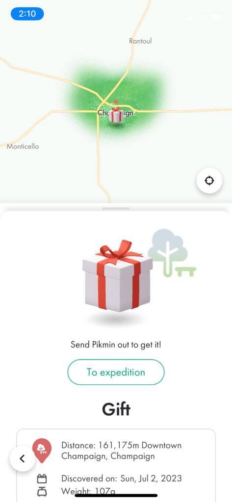 The gift is in Downtown Champaign, it’s a roadside one.