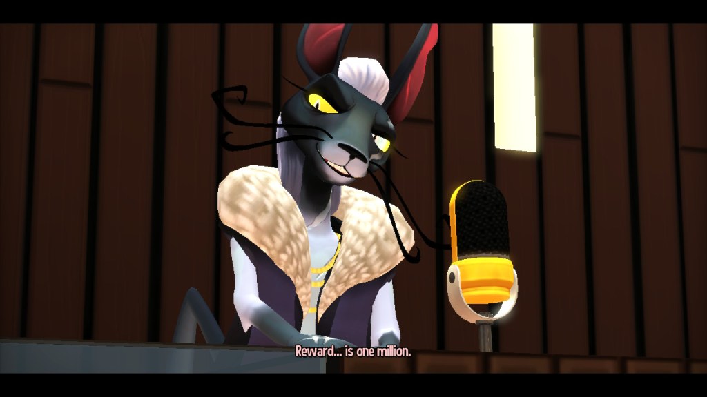 The Empress sneers as she says into the mic, "Reward... is one million."