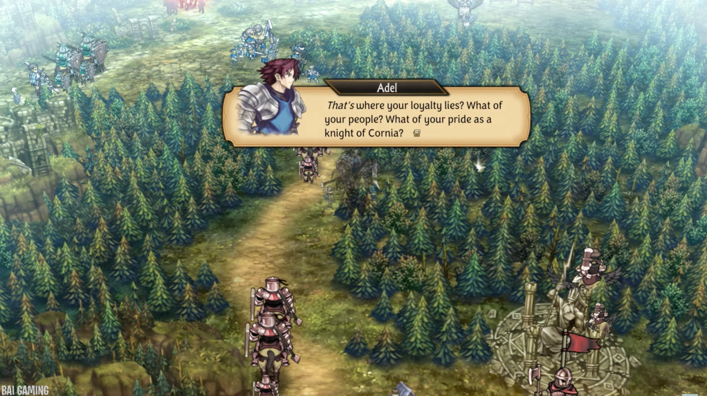 Adel: "That's where your loyalty lies? What of your people? What of your pride as knight of Cornia?"