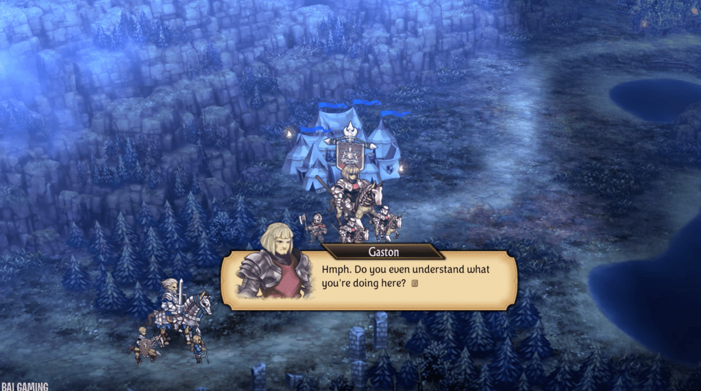 Gaston responds, "Hmph. Do you even understand what you're doing here?"