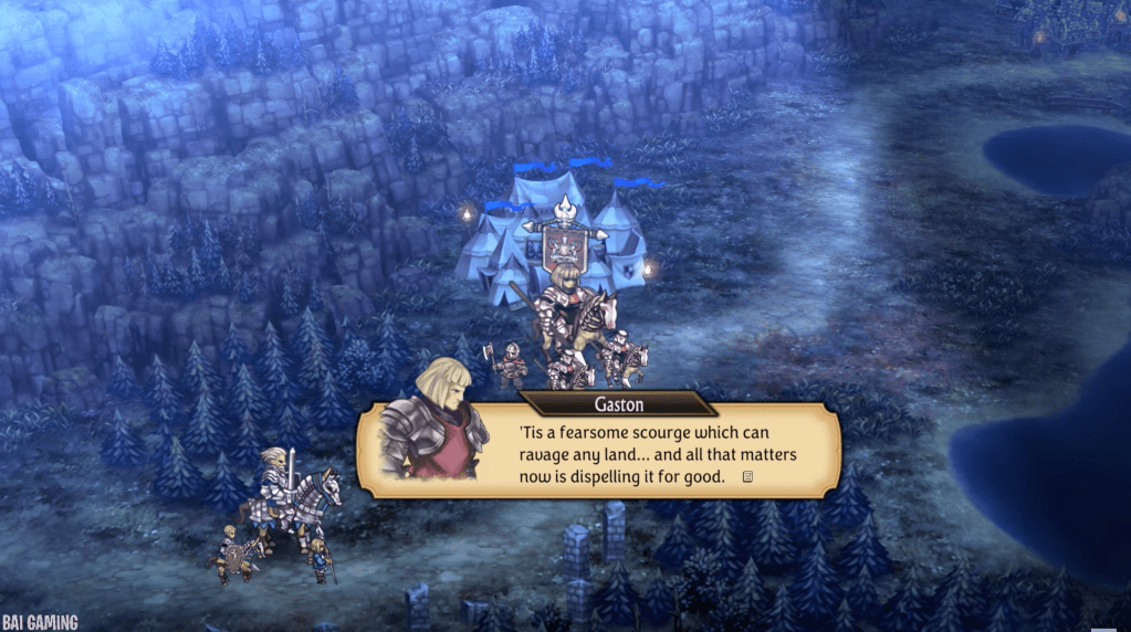 Gaston continues, "'Tis a fearsome scourge which can ravage any land... and all that matters now is dispelling it for good."