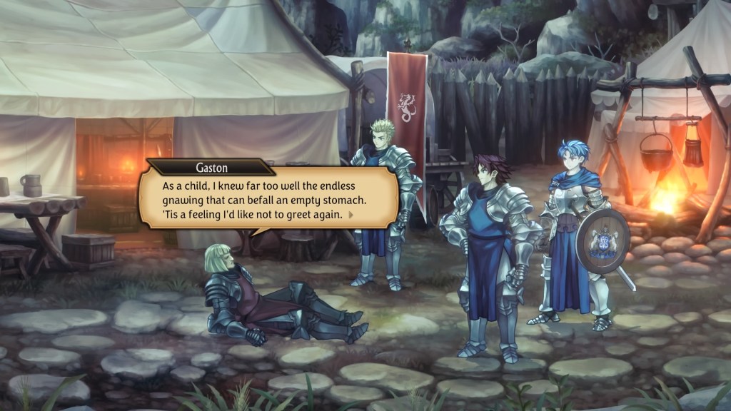 Gaston: "As a child, I knew far too well the endless gnawing that can befall an empty stomach. 'Tis a feeling I'd like not to greet again."