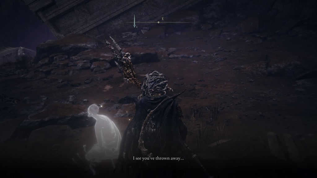 The spirit continues, "I see you've thrown away..."