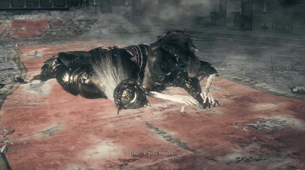 Lothric whispers to Lorian, "Rise, if you would."