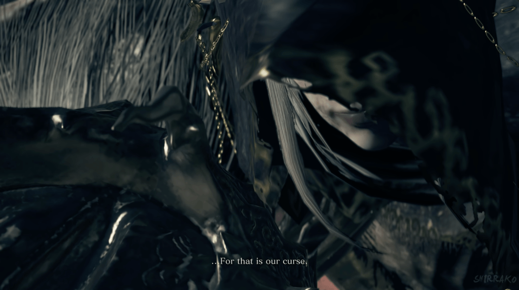 Zoom in on Lothric's obscured visage. He continues: "...For that is our curse."