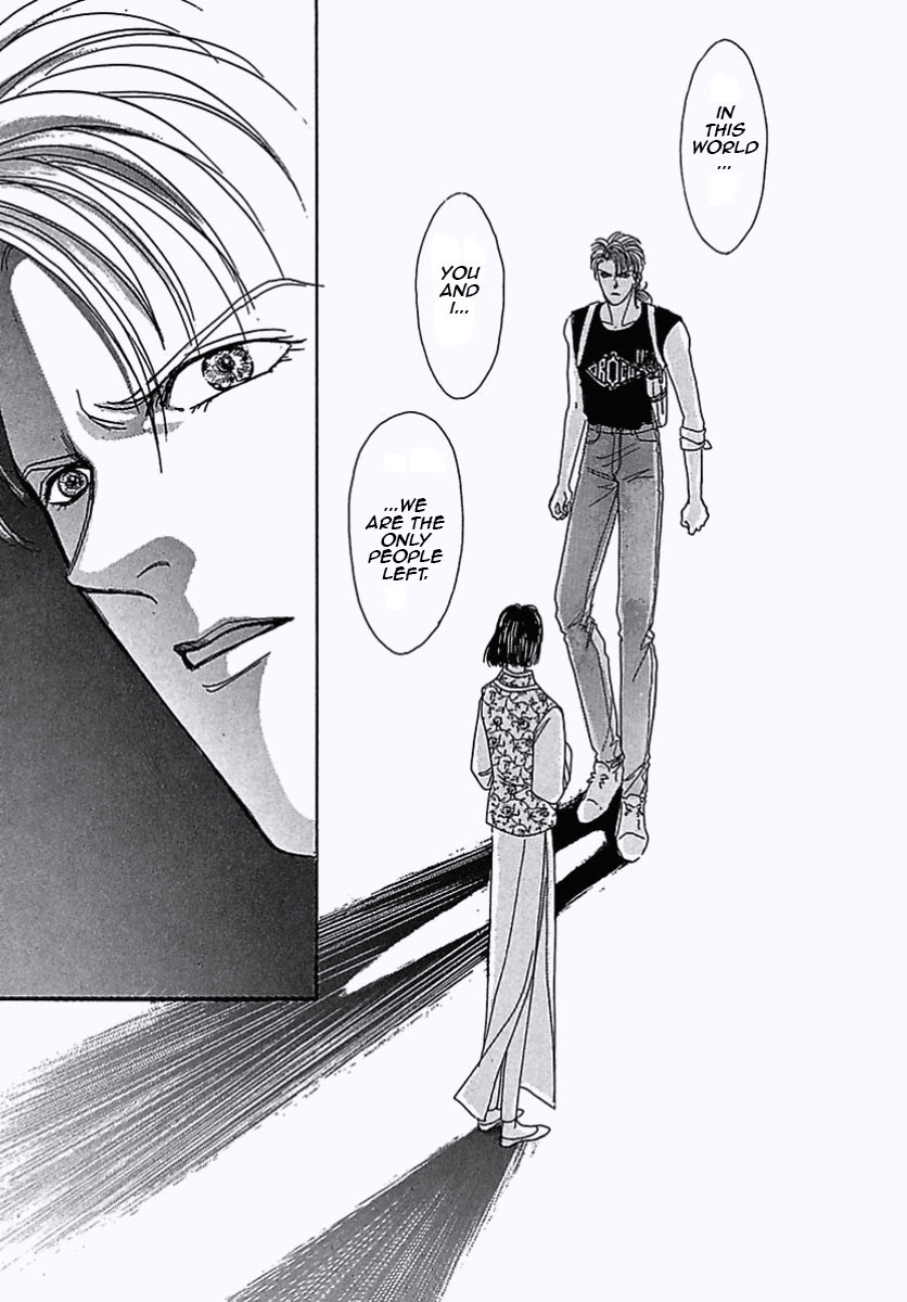 "In this world... You and I... We are the only people left." Count D says. The Detective looks a bit flustered. The background is completely white with long shadows. 