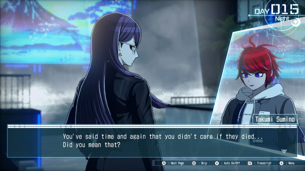 Takumi continues, "You've said time and again that you didn't care if they died... Did you mean that?"