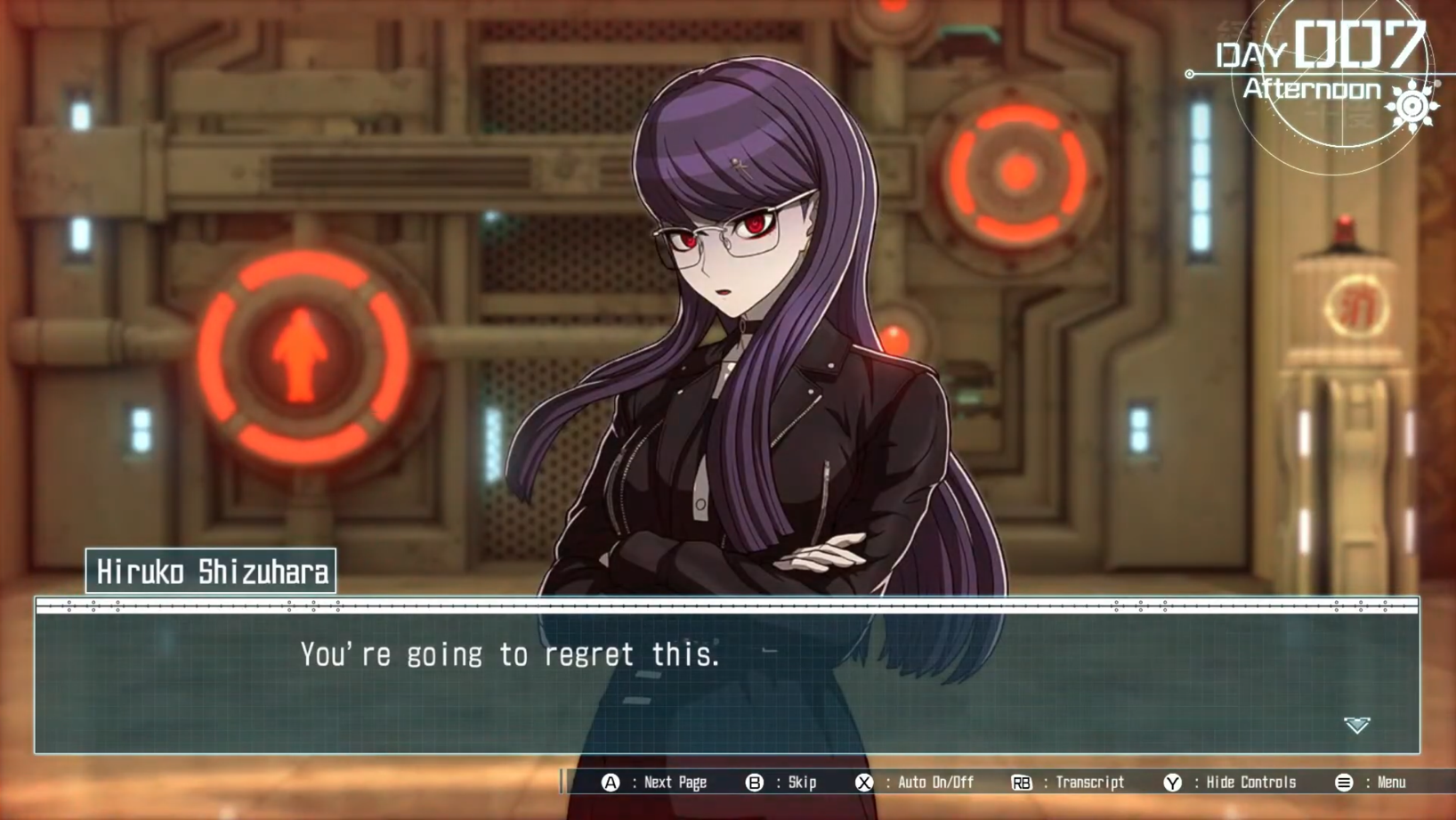 Hiruko has a grim expression, arms crossed, "You're going to regret this."