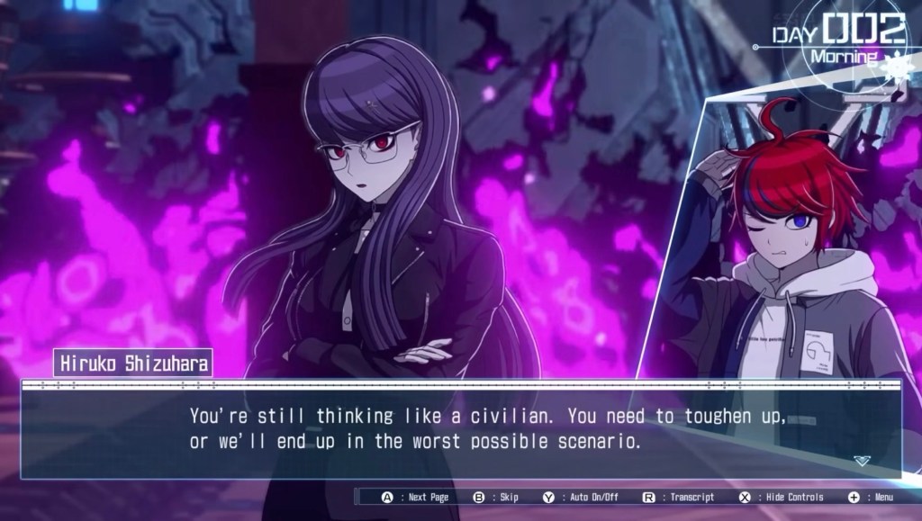 Hiruko has a serious expression, arms crossed. "You're still thinking like a civilian. You need to toughen up or we'll end up in the worst possible scenario."
