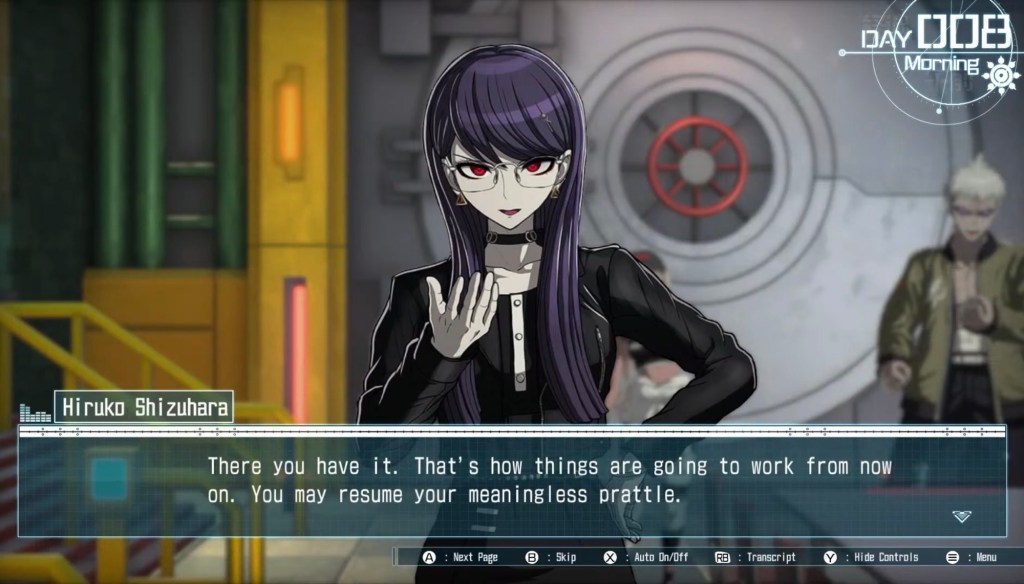 Hiruko faces forward, her hand almost outstretched. "There you have it. That's how things are going to work from now on. You may resume your meaningless prattle."