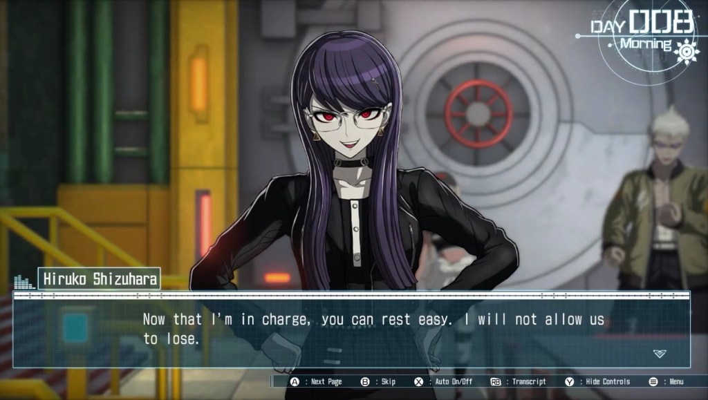 She puts both hands on her hips and has a confident smile, "Now that I'm in charge, you can rest easy. I will not allow us to lose." 