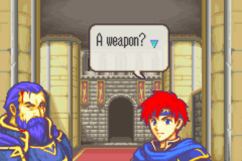 Roy asks, "A weapon?"