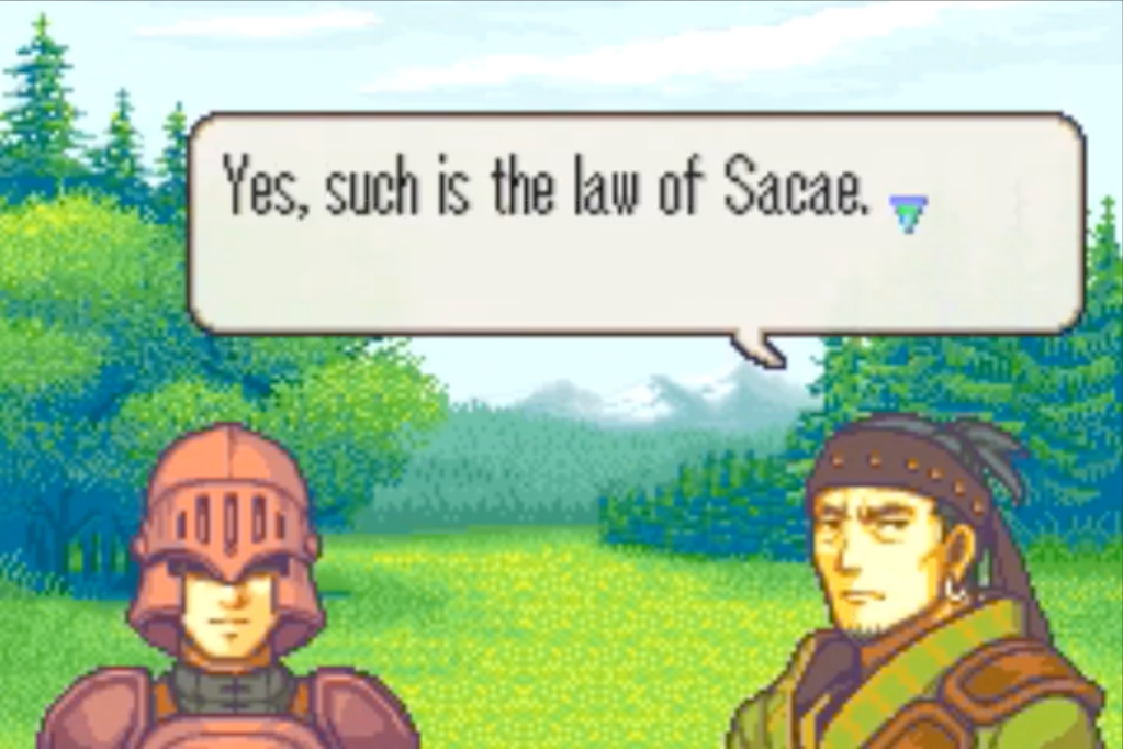 Monke replies, "Yes, such is the law of Sacae."