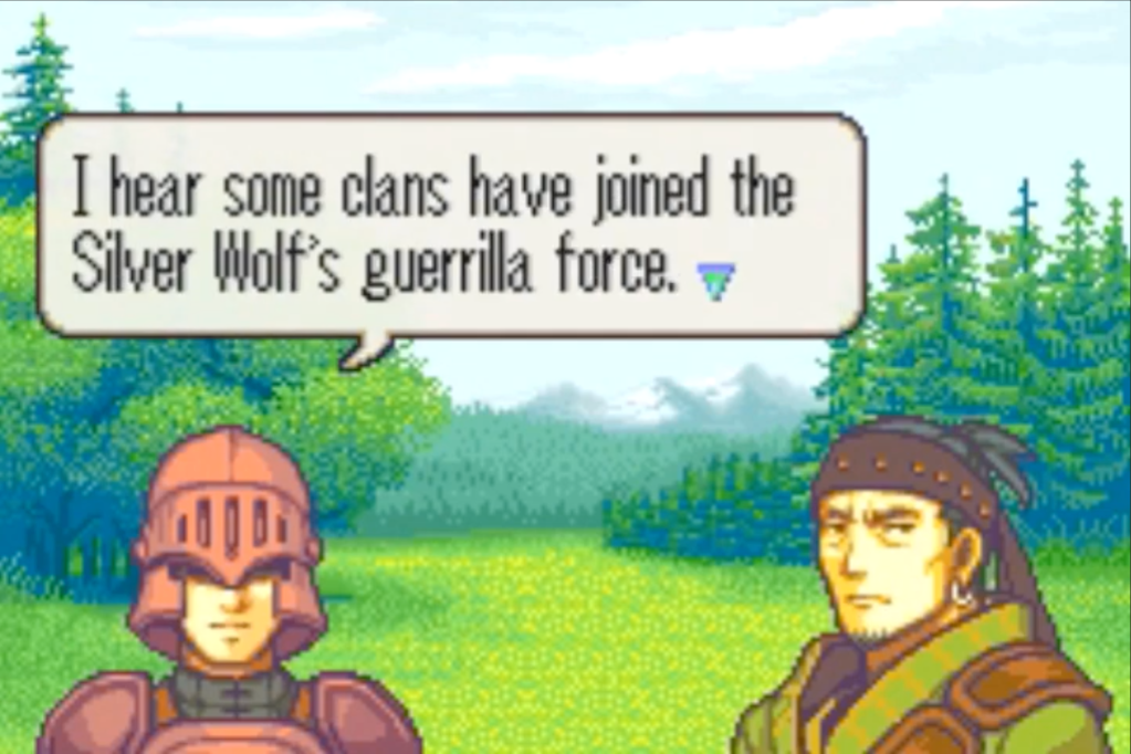 Soldier: "I hear some clans have joined the Silver Wolf's guerrilla force."