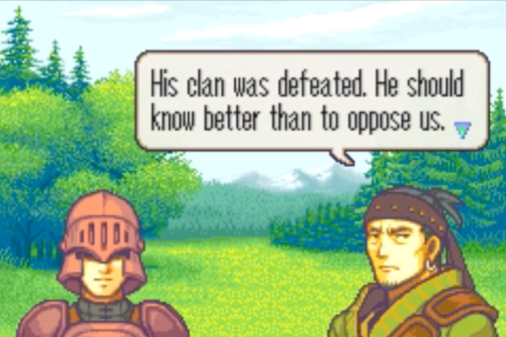 Monke: "His clan was defeated. He should know better than to oppose us."