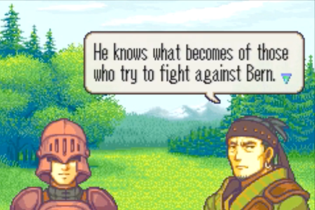 Monke: "He knows what becomes of those who try to fight against Bern."