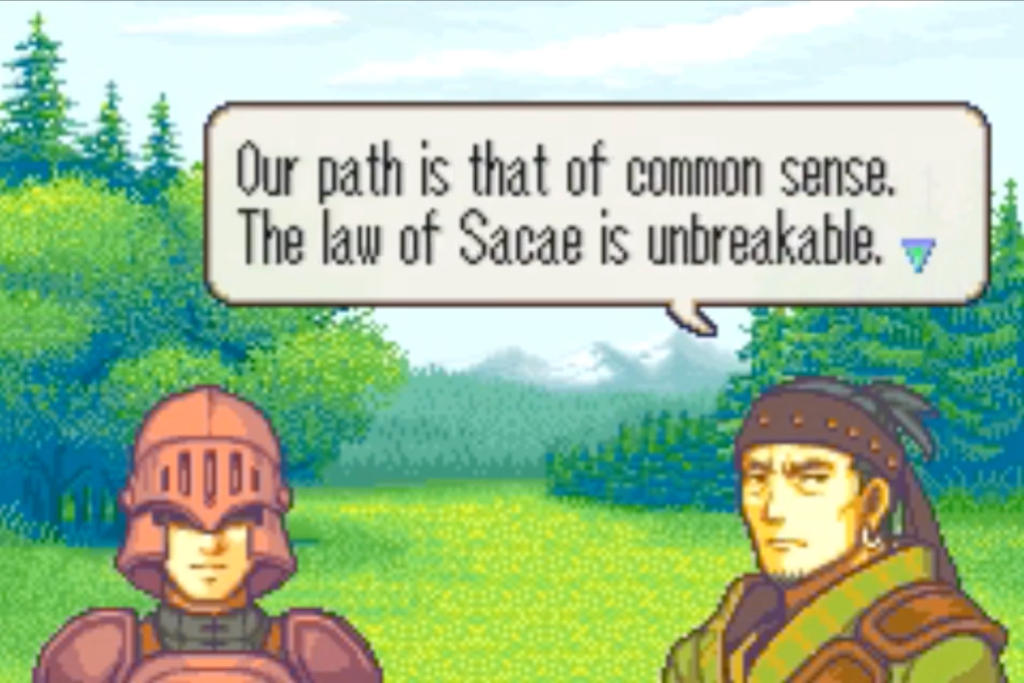 Monke, "Our path is that of common sense. The Law of Sacae is unbreakable."