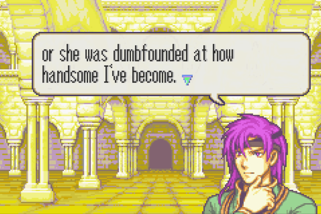 "or she was dumbfounded at how handsome I've become."