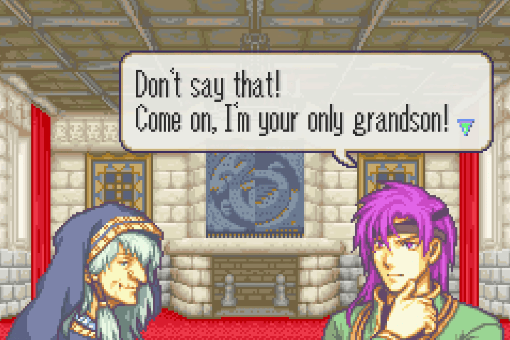 Hugh: "Don't say that! Come on, I'm your only grandson!"