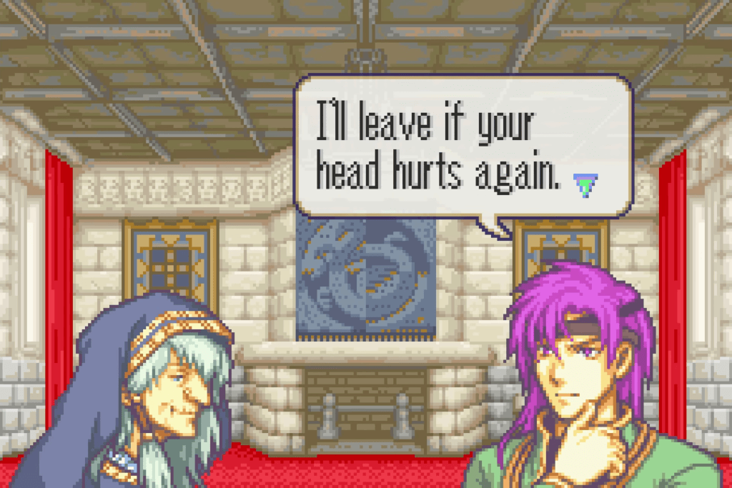 Hugh: "I'll leave if your head hurts again."
